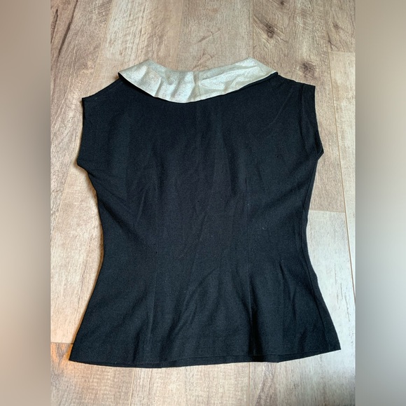 VTG Womans Top 100% Wool Black And Silver Size S Miladi-Anne Knitwear Rockabilly - Picture 9 of 10